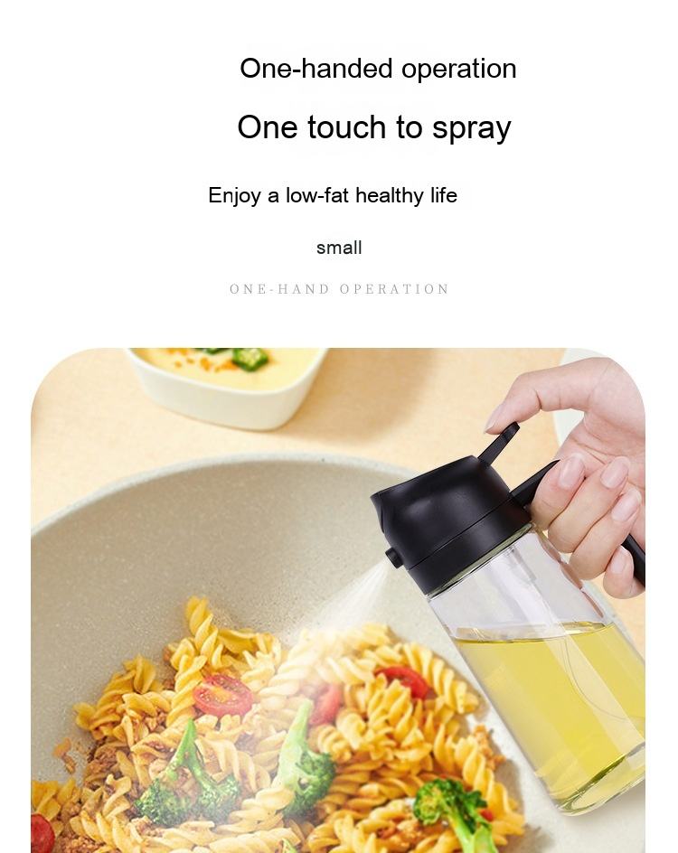 Botella Dispensadora de Aceite de Oliva 2 en 1 para Cocina, Pulverizador para Cocinar