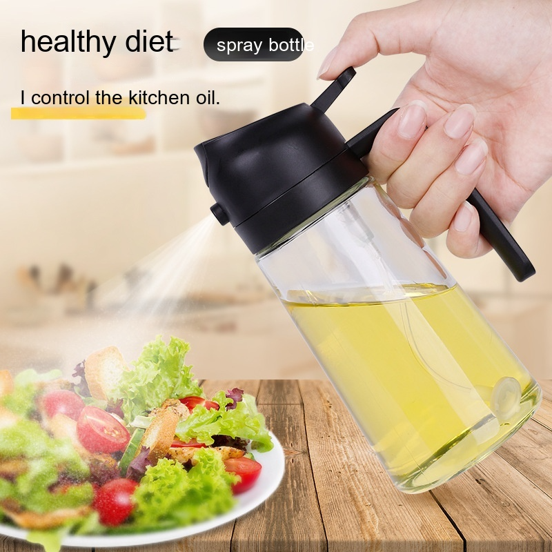 Botella Dispensadora de Aceite de Oliva 2 en 1 para Cocina, Pulverizador para Cocinar